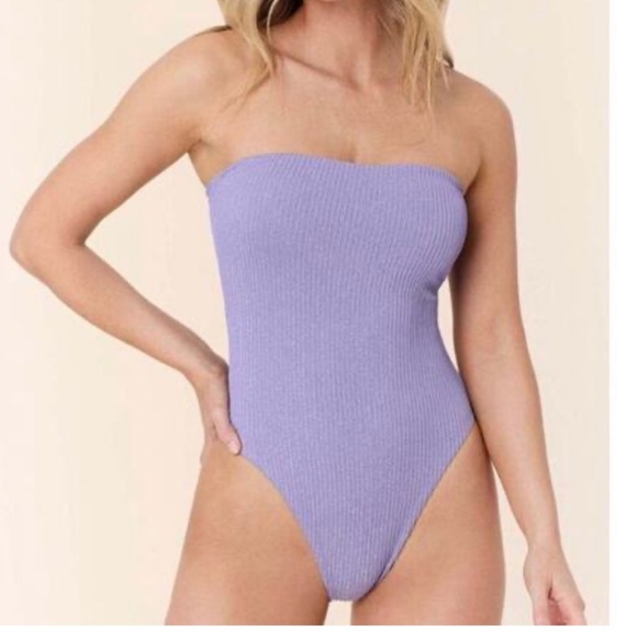 Andie Kauai One Piece Swimsuit Verbena Purple Sparkle Size M NWT - Picture 1 of 7